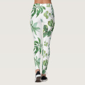 groene bloem laat natuur meisjes mode leggings (Achterkant)