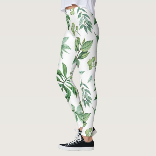 groene bloem laat natuur meisjes mode leggings (Links)