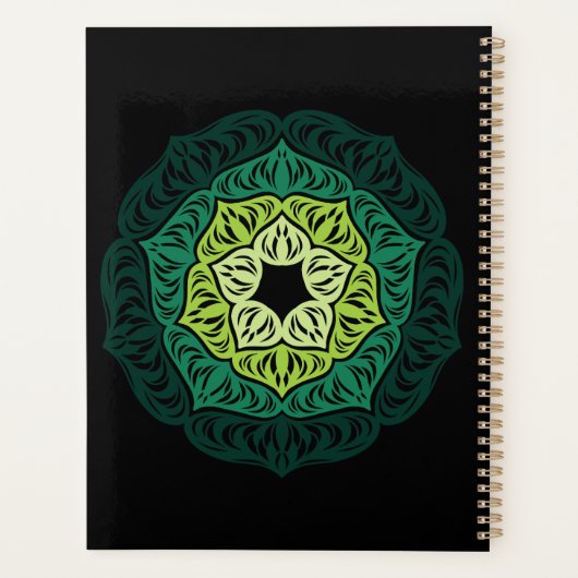 Groene Bloem Mandala Planner (Achterkant)