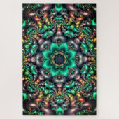 groene bloem mandala puzzel legpuzzel (Verticaal)