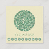 Groene bloem Mandala Yoga Klantenkaartje (Voorkant)