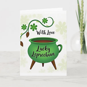 Groene Bloem Met Liefdeskaart Kaart