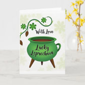 Groene Bloem Met Liefdeskaart Kaart (Gele Bloem)