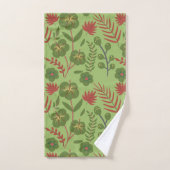 Groene bloem, naadloos patroon, tak, blad bad handdoek (Handdoek)