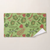 Groene bloem, naadloos patroon, tak, blad bad handdoek (Handdoek)