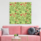 Groene bloem, naadloos patroon, tak, blad canvas afdruk (Insitu (Woonkamer))