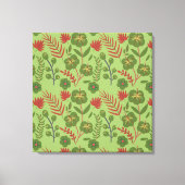 Groene bloem, naadloos patroon, tak, blad canvas afdruk (Voorkant)