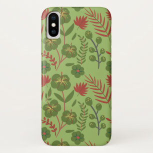 Groene bloem, naadloos patroon, tak, blad Case-Mate iPhone case