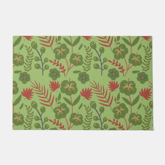 Groene bloem, naadloos patroon, tak, blad deurmat (Voorkant)