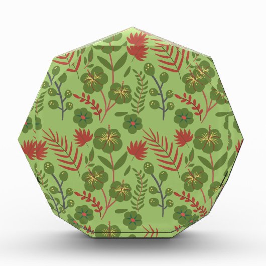 Groene bloem, naadloos patroon, tak, blad fotoblokken (Voorkant)