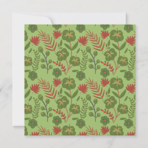 Groene bloem, naadloos patroon, tak, blad kaart