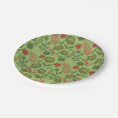Groene bloem, naadloos patroon, tak, blad papieren bordje (Gekanteld)