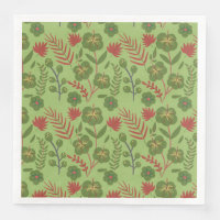 Groene bloem, naadloos patroon, tak, blad