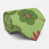 Groene bloem, naadloos patroon, tak, blad stropdas (Opgerold)