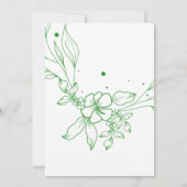 Groene Bloem Neutrale Huwelijksuitnodiging Kaart (Achterkant)