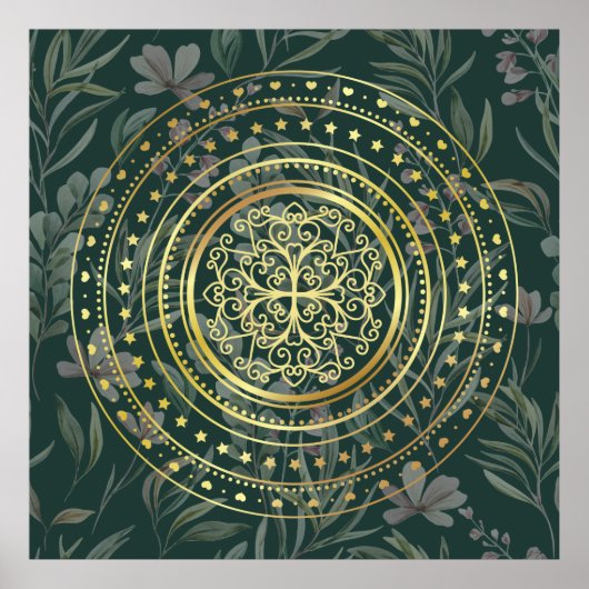 Groene  bloem poster (Voorkant)