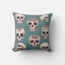 Groene bloem schedels geanimeerde kleurrijke Hallo