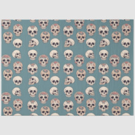 Groene bloem schedels geanimeerde kleurrijke Hallo Tissuepapier