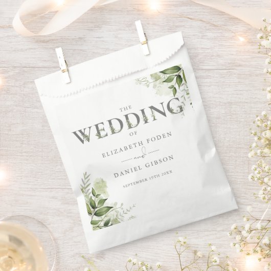 Groene Bloem Typografie Bruiloft Bedankzakje (Geknipt)