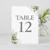 Groene Bloem Typografie Tafelnummer (Staand voorkant)