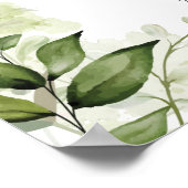 Groene Bloem Typografie Trouw Welkom Bord Poster (Hoek)