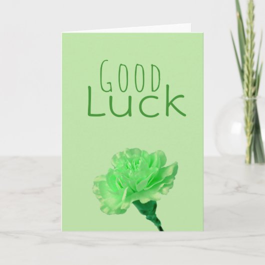 Groene Bloem Veel Succes Kaart (Voorkant)