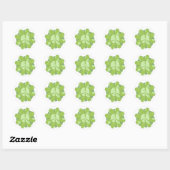 Groene Bloem Vredesbord Ronde Sticker (Vel)