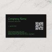 Groene bloem zwarte achtergrond visitekaartje (Achterkant)