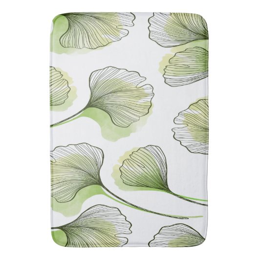 Groene bloemblaadjes badmat (Voorkant Verticaal)