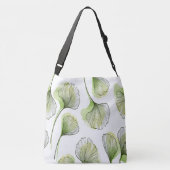 Groene bloemblaadjes crossbody tas (Achterkant)