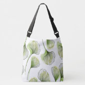 Groene bloemblaadjes crossbody tas (Voorkant)