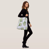 Groene bloemblaadjes crossbody tas (Op model)
