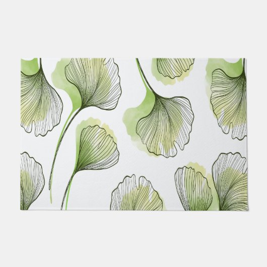 Groene bloemblaadjes deurmat (Voorkant)