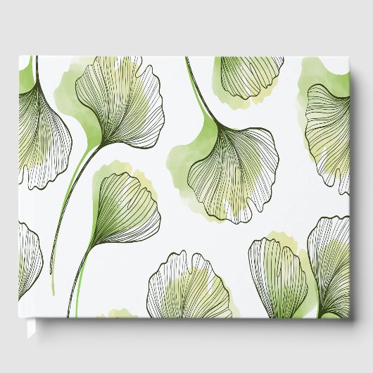 Groene bloemblaadjes gastenboek (Voorkant)