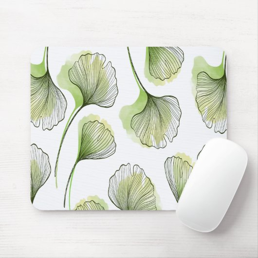 Groene bloemblaadjes muismat (Met muis)