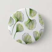 Groene bloemblaadjes ronde button 5,7 cm (Voorkant)