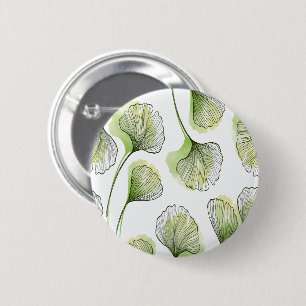 Groene bloemblaadjes ronde button 5,7 cm