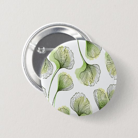Groene bloemblaadjes ronde button 5,7 cm (Voorkant /achterkant)
