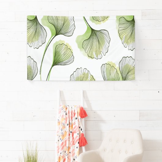 Groene bloemblaadjes spandoek (Insitu)