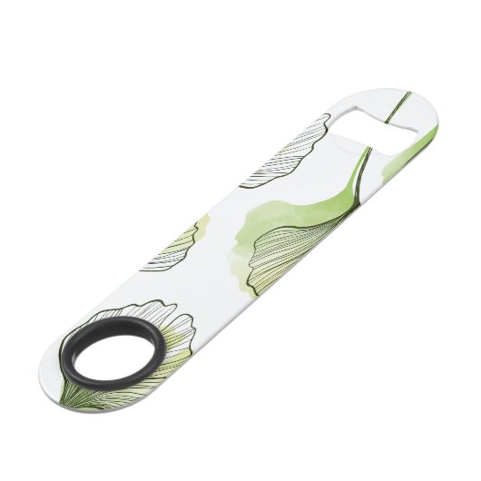 Groene bloemblaadjes speed flessenopener (Voorkant Gekanteld)