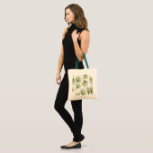 Groene bloemblaadjes tote bag (Voorkant (model))