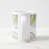 Groene bloembladen grote koffiekop (Achterkant)