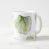 Groene bloembladen grote koffiekop (Voorkant rechts)