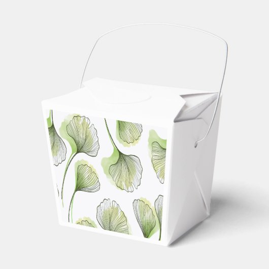 Groene bloembladeren bedankdoosjes (Voorkant Zijde)