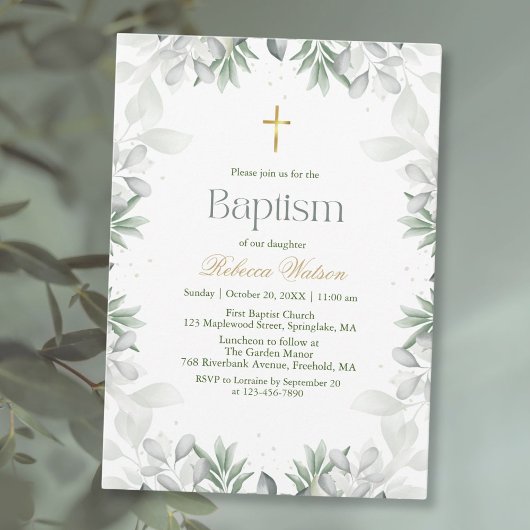 Groene Bloemdoop Bedankkaart