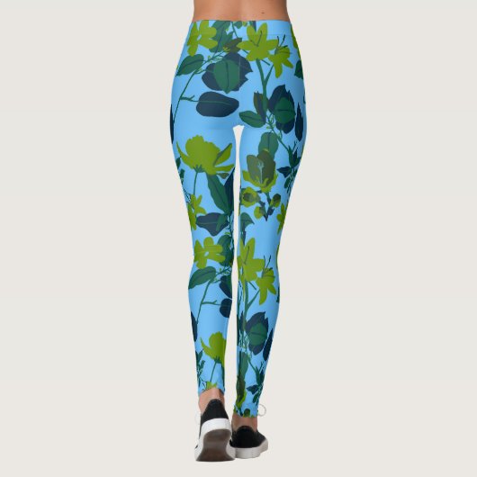Groene bloemen 1 leggings (Achterkant)