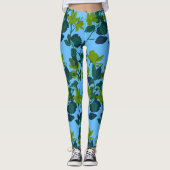 Groene bloemen 1 leggings (Voorkant)