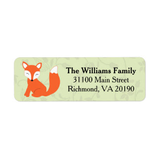 Groene Bloemen Baby Fox Etiket