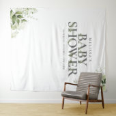 Groene Bloemen Baby Shower Foto Achtergrond Wandkleed (In Situ (horizontaal))