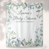 Groene bloemen Baby Shower Photo Booth Achtergrond Wandkleed